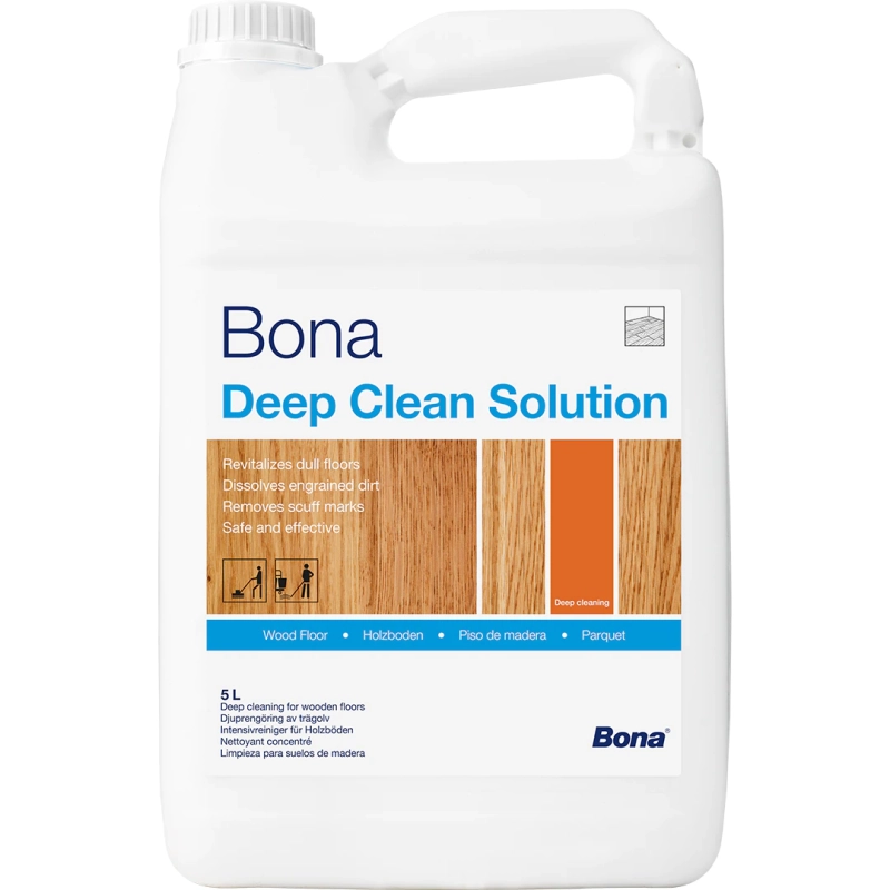 Detergent concentrat Bona Deep Clean Solution îndepărtează murdăria profundă din fibra lemnului de pe pardoselile lacuite și uleiate, fără să deterioreze finisajul.

Caracteristici produs:
• Se diluează 1:10 pentru parchet lacuit sau 1:20 pentru cel uleiat
• Compatible cu echipamentul Bona Power Scrubber și curățarea manuală
• pH controlat pentru protejarea finisajului natural al lemnului
• Funcționează și pe gresie, laminat și mozaic
• Bidon de 5 litri cu valabilitate de 2 ani

Vezi fișa tehnică: Bona Deep Clean Solution