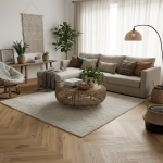 Parchet triplustratificat din stejar în solzi de pește Barlinek Oak Mainland Herringbone 130x725x14 mm combină designul clasic cu stabilitatea modernă engineered.

Caracteristici produs:
• Textură periată evidențiază venele naturale ale stejarului
• Compatibil cu sistemele de încălzire în pardoseală până la 27°C
• Sisteme de îmbinare Barclick și Optilock pentru montaj precis
• Lac mat rezistent la uzură cu aspect natural conservat
• Garanție 30 ani pentru stabilitate dimensională pe termen lung