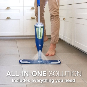 Spray mop Bona pentru suprafețe dure elimină găleata tradițională și curăță pardoselile laminate, din ceramică și piatră cu o simplă pulverizare și ștergere. Formula pH neutru se usucă rapid fără dâre.

Caracteristici produs:
• Rezervor reîncărcabil 850ml cu buton de ejectare rapidă pentru umplere ușoară
• Lavetă din microfibre patentată elimină 99% din bacteriile E. coli și Listeria
• Mâner ergonomic din spumă reduce oboseala în timpul curățărilor extensive
• Colțuri flexibile protejează mobilierul și plintele de deteriorări accidentale
• Agățătoare retractabilă pentru depozitare verticală optimizată

Vezi fisa tehnica: Spray mop pentru suprafețe dure cu rezervor reîncărcabil 850ml Bona