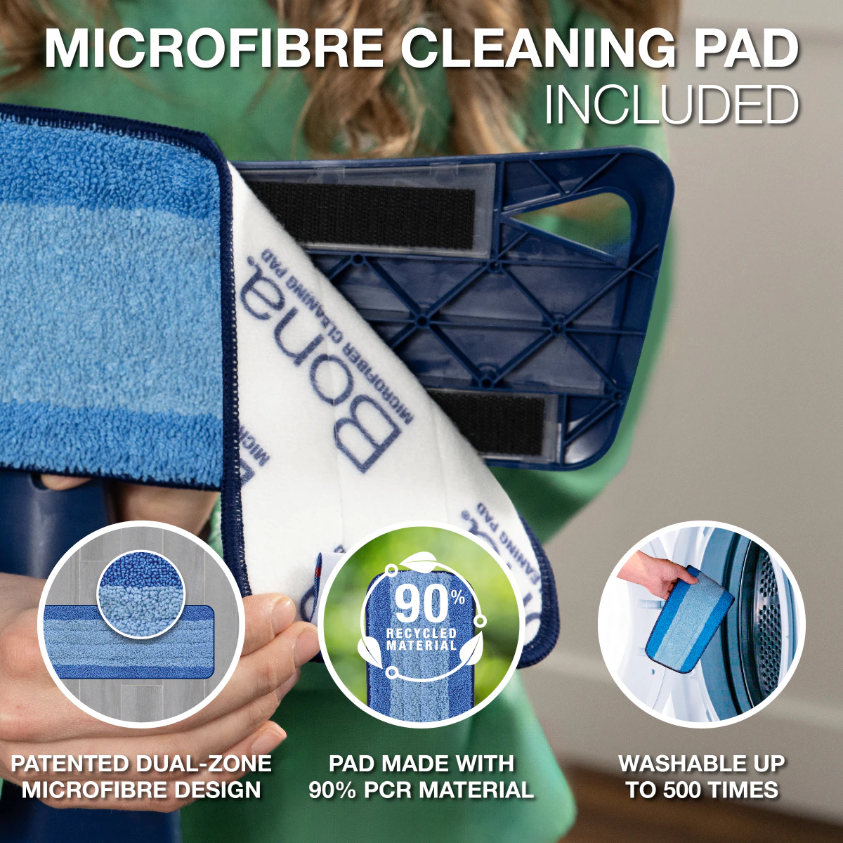 Spray mop Bona pentru suprafețe dure elimină găleata tradițională și curăță pardoselile laminate, din ceramică și piatră cu o simplă pulverizare și ștergere. Formula pH neutru se usucă rapid fără dâre.

Caracteristici produs:
• Rezervor reîncărcabil 850ml cu buton de ejectare rapidă pentru umplere ușoară
• Lavetă din microfibre patentată elimină 99% din bacteriile E. coli și Listeria
• Mâner ergonomic din spumă reduce oboseala în timpul curățărilor extensive
• Colțuri flexibile protejează mobilierul și plintele de deteriorări accidentale
• Agățătoare retractabilă pentru depozitare verticală optimizată

Vezi fisa tehnica: Spray mop pentru suprafețe dure cu rezervor reîncărcabil 850ml Bona