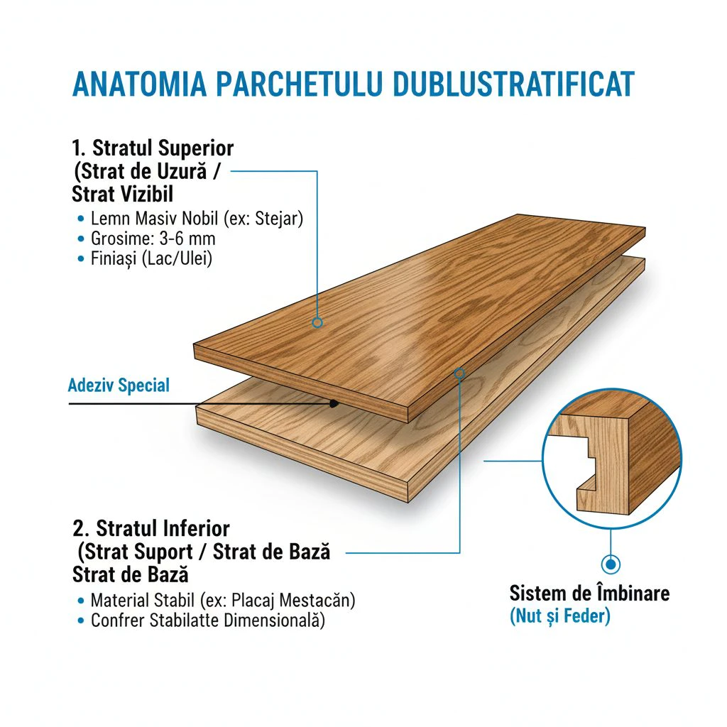 Ghidul Complet al Parchetului Dublustratificat: Tot ce Trebuie să Știi în 2025 Ghidul Complet al Parchetului Dublustratificat: Tot ce Trebuie să Știi în 2025