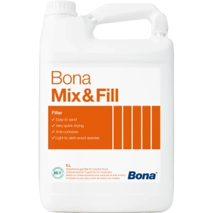 Chitul pe bază de apă Bona Mix & Fill se amestecă cu rumegușul de la șlefuirea parchetului pentru reparații invizibile ale rosturilor până la 2mm lățime.

<strong>Caracteristici produs:</strong>
• Certificare EC1RPLUS pentru calitatea aerului interior
• Formula anticorozivă protejează instrumentele de lucru
• Compatibil cu toate finisajele Bona, inclusiv uleiurile naturale
• Uscare rapidă în 2-4 ore, fără mirosuri neplăcute
• Aplicare cu spatulă flexibilă pentru rezultate profesionale
