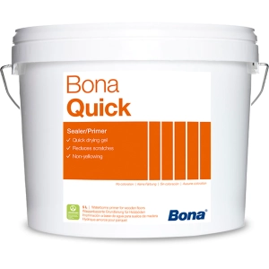 Grundul Bona Quick pe bază de apă oferă consistență de gel pentru aplicare precisă fără picurare pe lemnul netratat, reducând zgârieturile de șlefuire și pregătind suprafața pentru finisaj în doar 2-4 ore de uscare.

<strong>Caracteristici produs:</strong>
• Viscozitate ridicată controlată pentru distribuție uniformă pe suprafața lemnului
• Nu necesită șlefuire ulterioară, economisind timp în procesul de finisare
• Compatibil cu toate finisajele Bona pentru aderență optimă între straturi
• Păstrează tonalitatea naturală a lemnului fără modificări de culoare
• Consum aproximativ 100-120 ml/mp pentru acoperire completă și eficientă