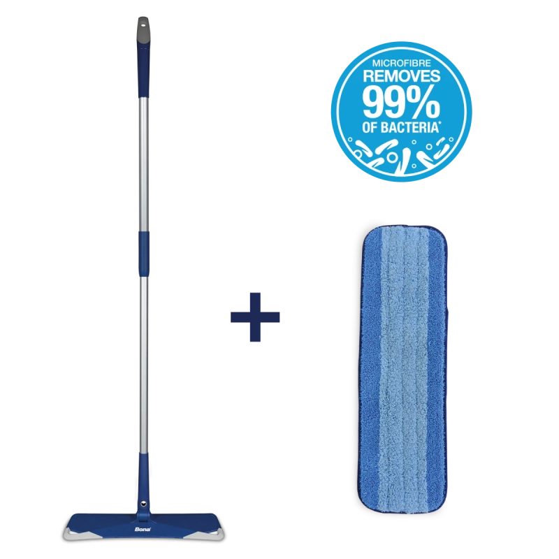 Mop premium cu microfibre Bona pentru pardoseală oferă curățare eficientă a lemnului și parchetului cu fibre ultra-absorbante de 40 cm, captând praful fin fără zgârieturi.

Caracteristici produs:
• Tehnologie electrostatică care atrage părul de animale și particulele microscopice
• Compatibil cu curățarea uscată și umedă pentru flexibilitate maximă
• Rezistă la peste 300 de cicluri de spălare cu menținerea proprietăților
• Sistem de fixare rapidă cu clips pentru schimbarea ușoară
• Ergonomic și ușor de manevrat în jurul mobilierului și colțuri

Vezi fisa tehnica: Bona Premium Microfiber Floor MopBona Premium Microfiber Floor Mop