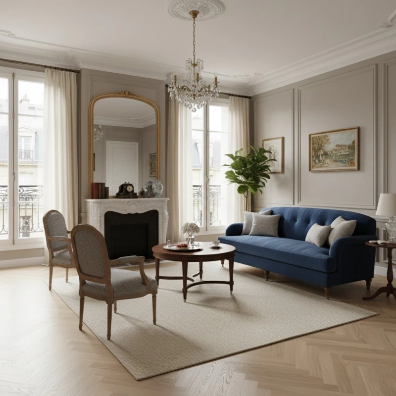 Parchetul triplu stratificat stejar crem-alb Oak Balos Herringbone 130x725x14 mm combină căldura lemnului natural cu stabilitatea structurală, compatibil cu încălzirea în pardoseală.

Caracteristici produs:
• Finisaj periat cu lac mat pentru textura naturală accentuată
• Montaj în model os de pește pentru eleganță clasică
• Rezistent la variații de umiditate și temperatură
• Noduri discrete care conferă caracter autentic lemnului
• Transfer uniform de căldură pentru confort termic optim