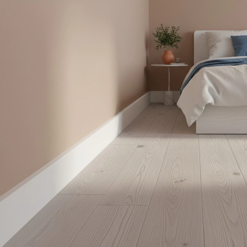 Plinta din polimer albă Apatit PPAP80, 2200x80x16mm, cu profil plat minimalist, rezistentă la umiditate și adaptabilă la imperfecțiunile pereților pentru finisaje moderne.

Caracteristici produs:
• Material polimer de înaltă densitate care nu se deformează
• Suprafață netedă, fără pori, pentru curățare facilă
• Posibilitate de vopsire cu vopsele pe bază de apă
• Flexibilitate controlată pentru adaptare la neregularități
• Fabricată în România conform standardelor de calitate