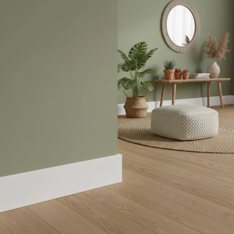 Plinta din polimer dur albă Polimer Rubin 100, 100x12x2200 mm, cu profil plat minimalist pentru finisarea modernă a joncțiunii pardoseală-perete, rezistentă la umiditate.

Caracteristici produs:
• Rezistentă la umiditate și impact, potrivită pentru bucătării și băi
• Profil subțire de 12 mm care se lipește discret de perete
• Suprafață netedă care nu atrage praful și se curăță cu laveta umedă
• Permite mascarea cablurilor subțiri pentru un aspect ordonat
• Construcție din polimer dur care nu se deformează la variații de temperatură