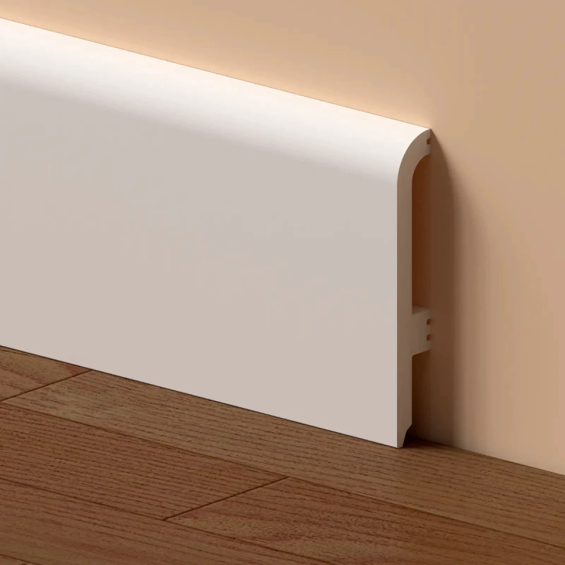 Plinta din polimer dur albă Safir 100, cu înălțime de 100mm și profil rotunjit, oferă protecție durabilă pentru baza pereților și se adaptează perfect amenajărilor moderne.

Caracteristici produs:
• Material din polimer de înaltă densitate rezistent la șocuri și umiditate
• Suprafață pre-amorsată gata pentru vopsire în orice nuanță dorită
• Montaj simplu prin lipire sau fixare mecanică pe orice tip de perete
• Stabilitate dimensională superioară la variațiile de temperatură și umiditate
• Profil înalt de 100mm care proporționează vizual spațiul conform tendințelor actuale