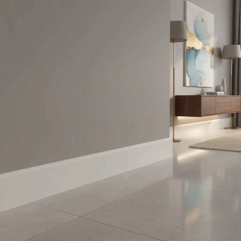 Plinta din polimer dur albă Safir 100, cu înălțime de 100mm și profil rotunjit, oferă protecție durabilă pentru baza pereților și se adaptează perfect amenajărilor moderne.

Caracteristici produs:
• Material din polimer de înaltă densitate rezistent la șocuri și umiditate
• Suprafață pre-amorsată gata pentru vopsire în orice nuanță dorită
• Montaj simplu prin lipire sau fixare mecanică pe orice tip de perete
• Stabilitate dimensională superioară la variațiile de temperatură și umiditate
• Profil înalt de 100mm care proporționează vizual spațiul conform tendințelor actuale